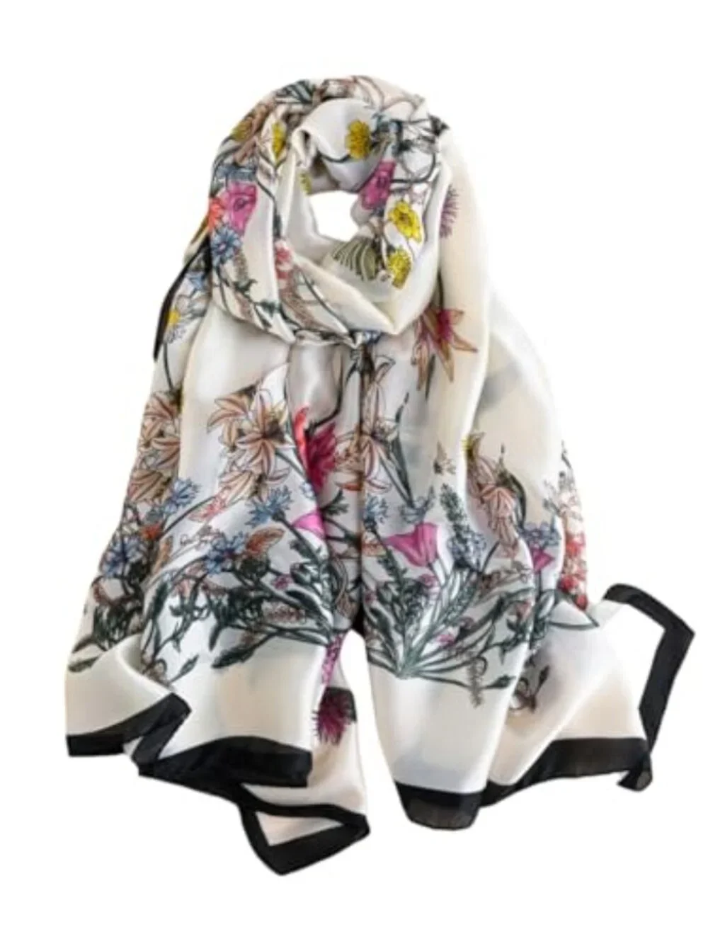 Long Mulberry Silk Scarf Shawl Wrap Lightweight Fashion Scarf